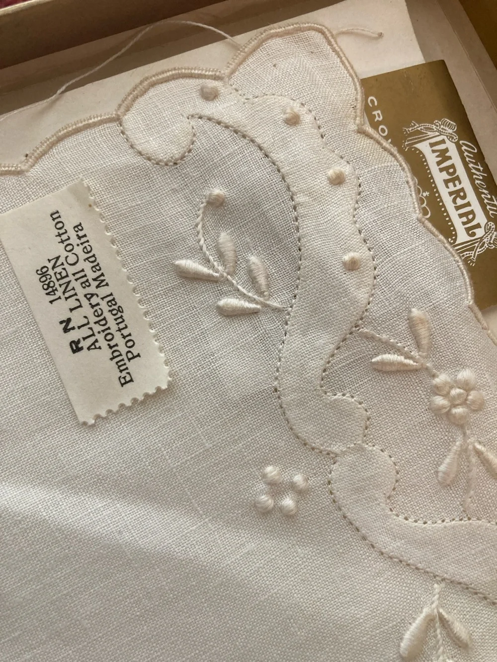Antique NEW Imperial Crown Linen Bar Napkins (set of 8)